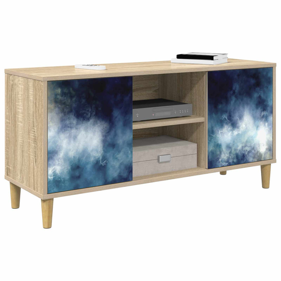 Tv-meubel RAALTE 102 x 33 x 50 cm Sonoma Bewerkt hout