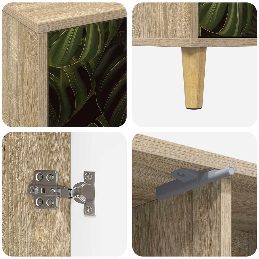 Tv-meubel ELBURG 102 x 33 x 50 cm Sonoma Bewerkt hout