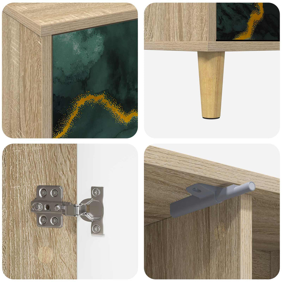 Tv-meubel WIJHE 102 x 33 x 50 cm Sonoma Bewerkt hout