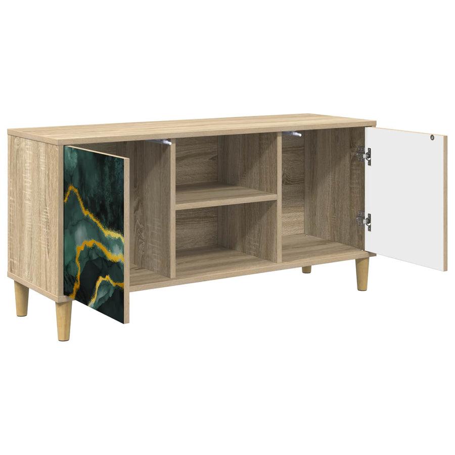 Tv-meubel WIJHE 102 x 33 x 50 cm Sonoma Bewerkt hout
