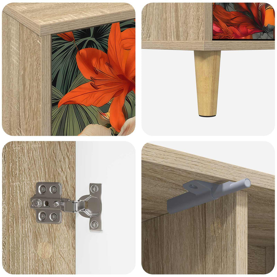 Tv-meubel GENNEP 102 x 33 x 50 cm Sonoma Bewerkt hout