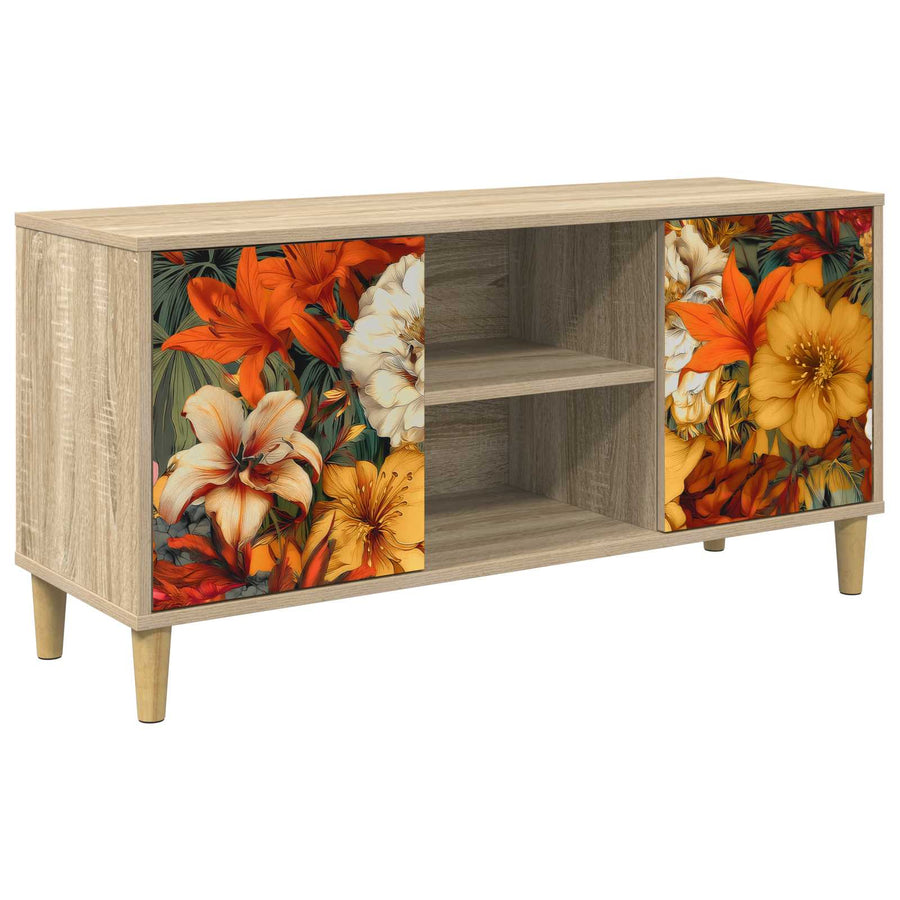 Tv-meubel GENNEP 102 x 33 x 50 cm Sonoma Bewerkt hout