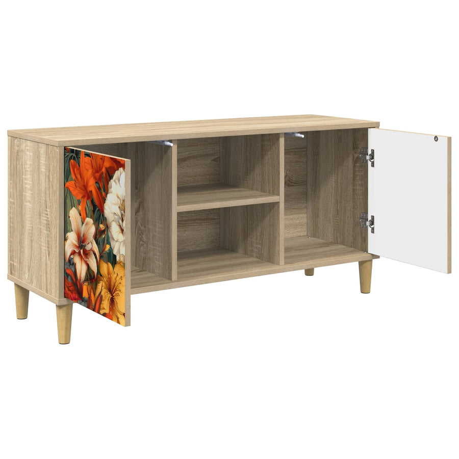 Tv-meubel GENNEP 102 x 33 x 50 cm Sonoma Bewerkt hout