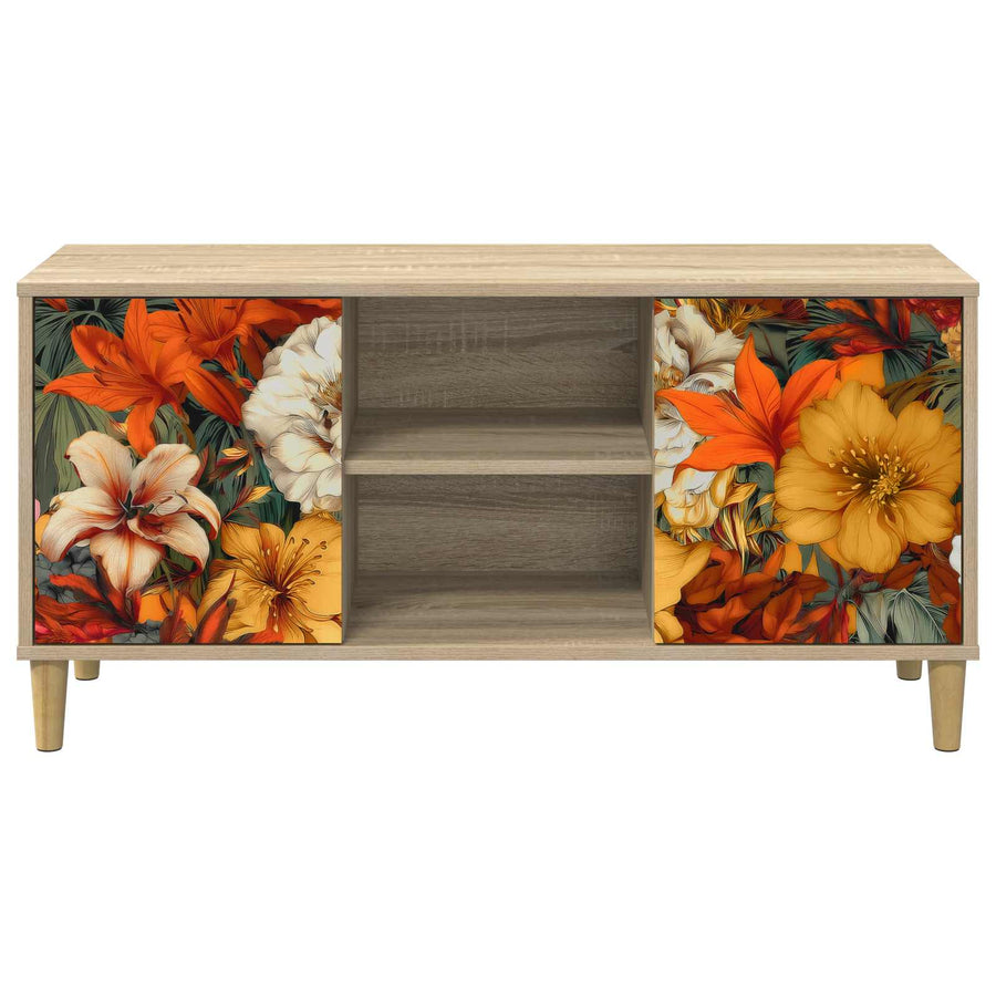 Tv-meubel GENNEP 102 x 33 x 50 cm Sonoma Bewerkt hout
