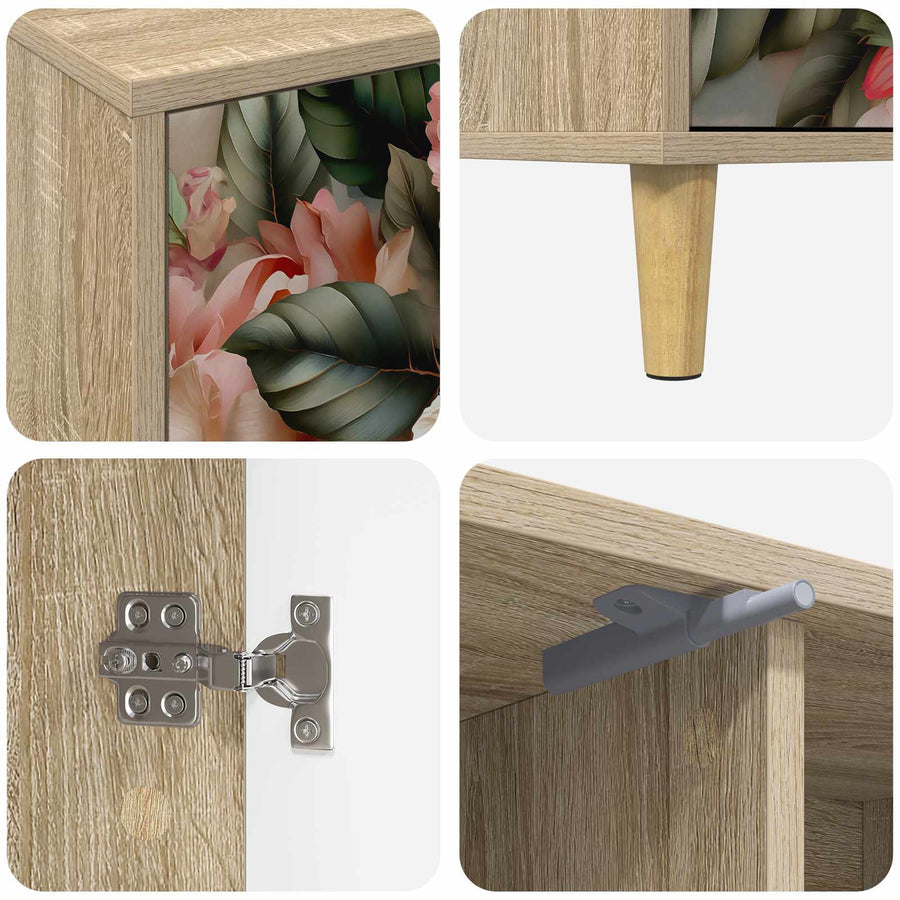 Tv-meubel BORNE 102 x 33 x 50 cm Sonoma Bewerkt hout