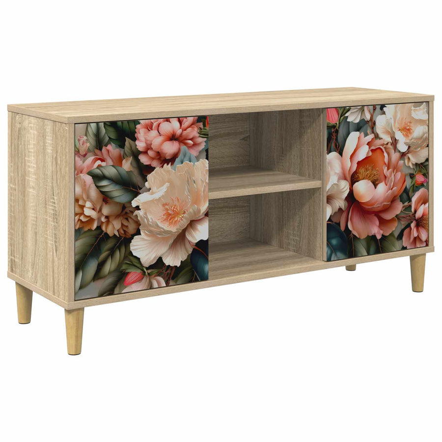 Tv-meubel BORNE 102 x 33 x 50 cm Sonoma Bewerkt hout