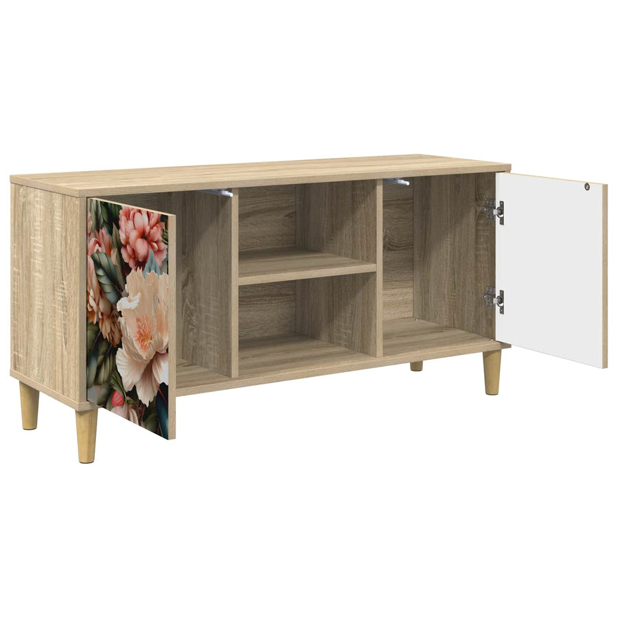 Tv-meubel BORNE 102 x 33 x 50 cm Sonoma Bewerkt hout