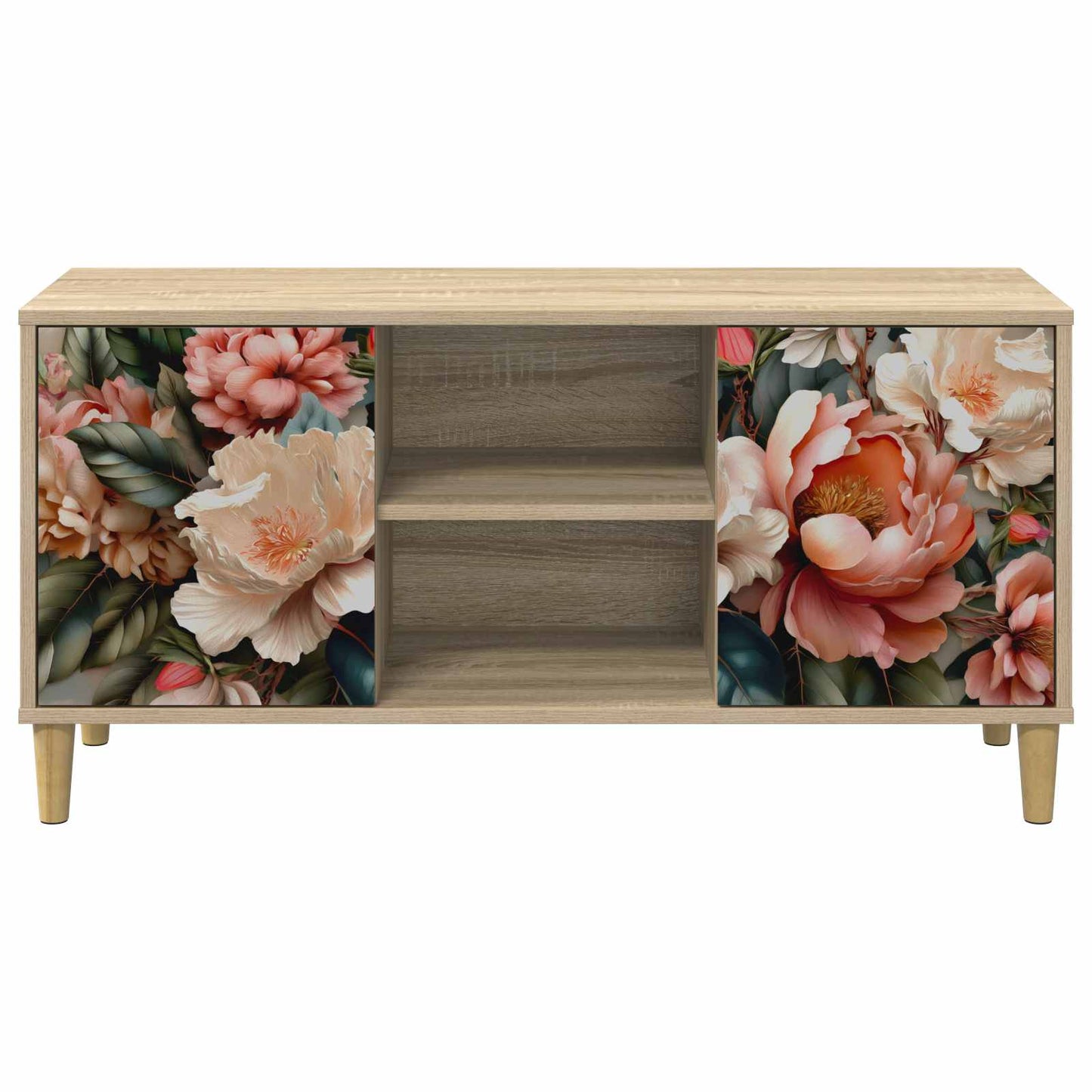 Tv-meubel BORNE 102 x 33 x 50 cm Sonoma Bewerkt hout