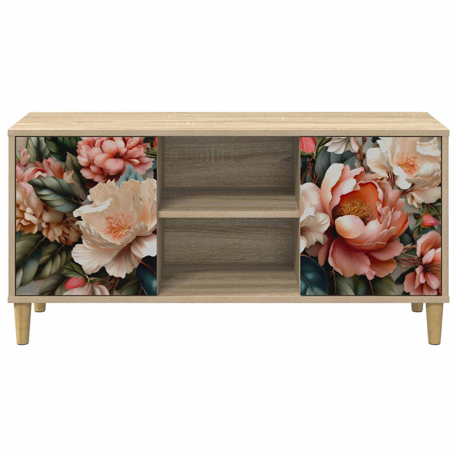 Tv-meubel BORNE 102 x 33 x 50 cm Sonoma Bewerkt hout