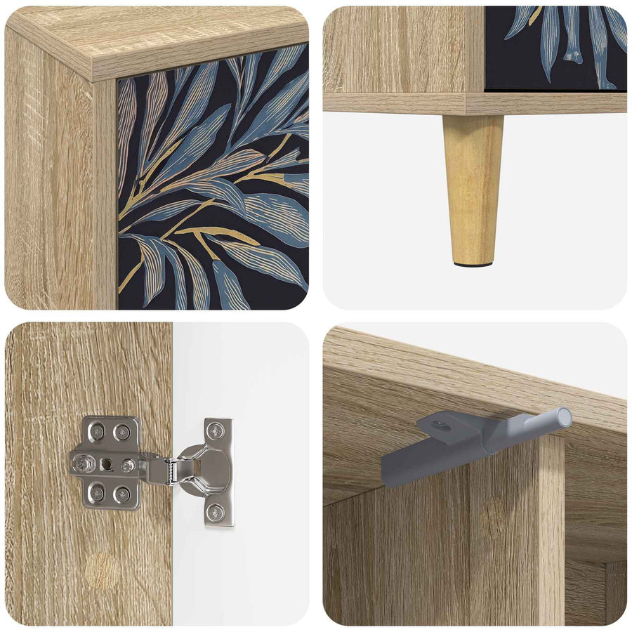 Tv-meubel DOKKUM 102 x 33 x 50 cm Sonoma Bewerkt hout