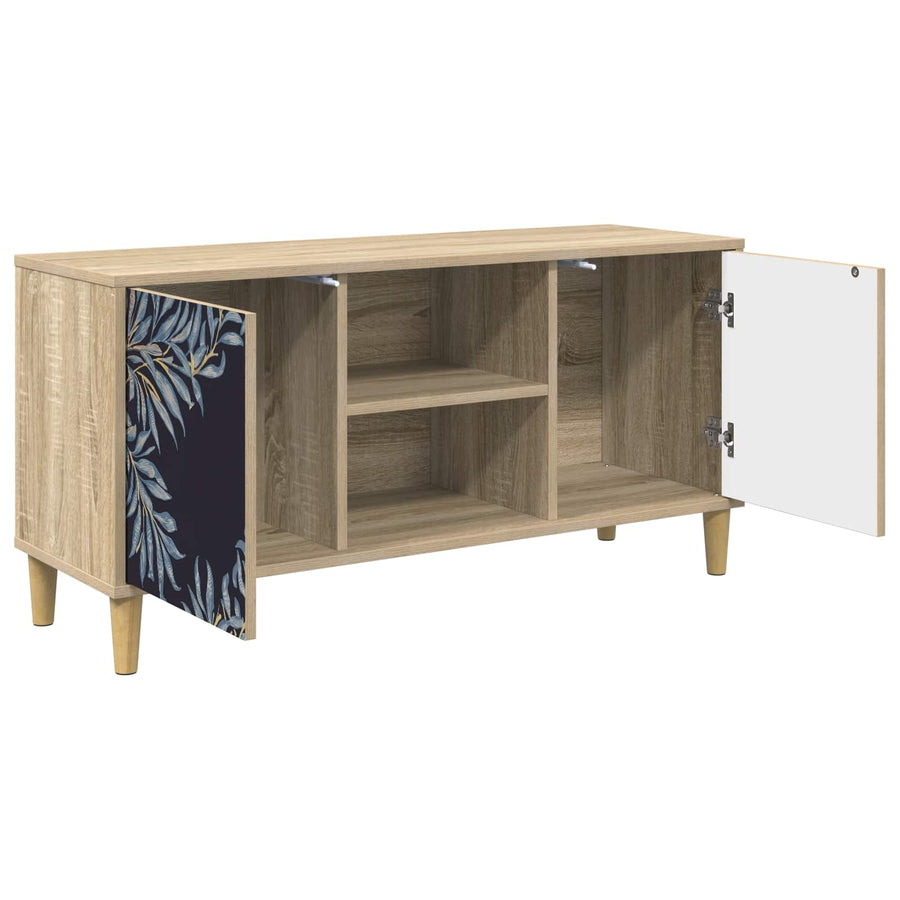 Tv-meubel DOKKUM 102 x 33 x 50 cm Sonoma Bewerkt hout
