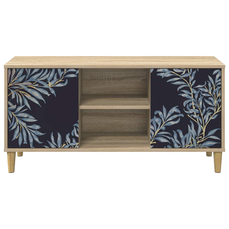 Tv-meubel DOKKUM 102 x 33 x 50 cm Sonoma Bewerkt hout