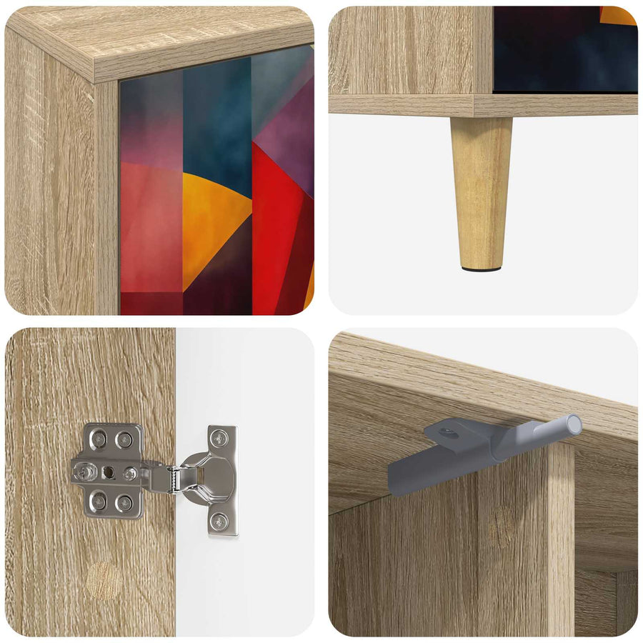 Tv-meubel HEESCH 102 x 33 x 50 cm Sonoma Bewerkt hout