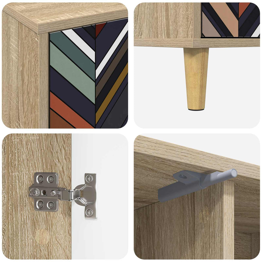 Tv-meubel OMMEN 102 x 33 x 50 cm Sonoma Bewerkt hout