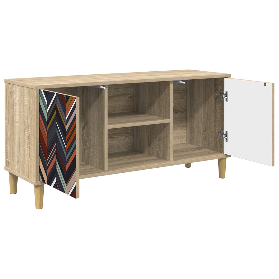 Tv-meubel OMMEN 102 x 33 x 50 cm Sonoma Bewerkt hout