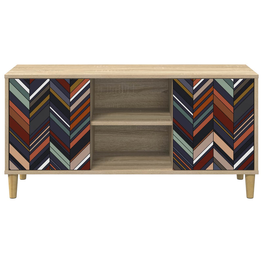 Tv-meubel OMMEN 102 x 33 x 50 cm Sonoma Bewerkt hout