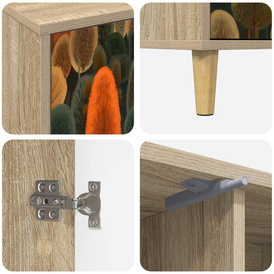 Tv-meubel ZAANDAM 102 x 33 x 50 cm Sonoma Bewerkt hout