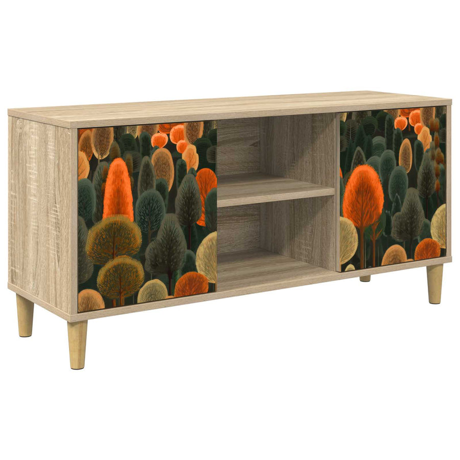 Tv-meubel ZAANDAM 102 x 33 x 50 cm Sonoma Bewerkt hout