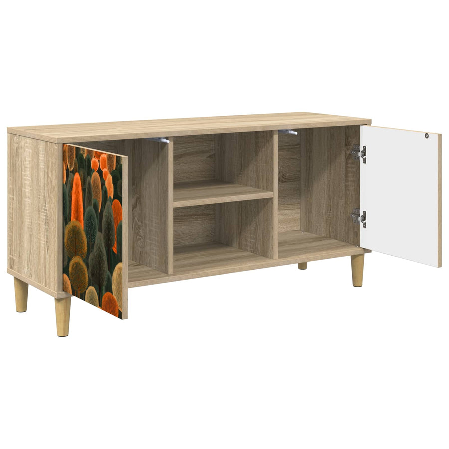 Tv-meubel ZAANDAM 102 x 33 x 50 cm Sonoma Bewerkt hout