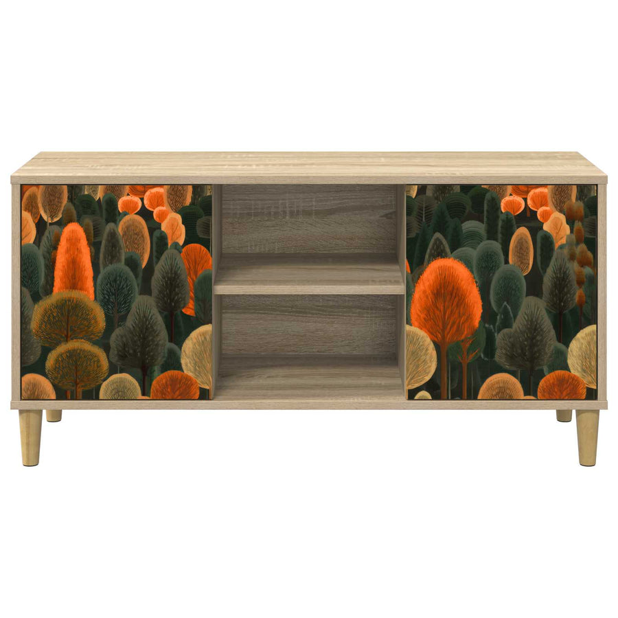 Tv-meubel ZAANDAM 102 x 33 x 50 cm Sonoma Bewerkt hout