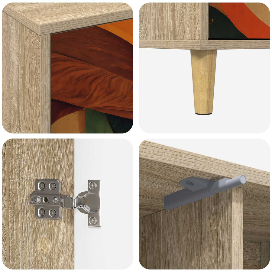 Tv-meubel BONN 102 x 33 x 50 cm Sonoma Bewerkt hout