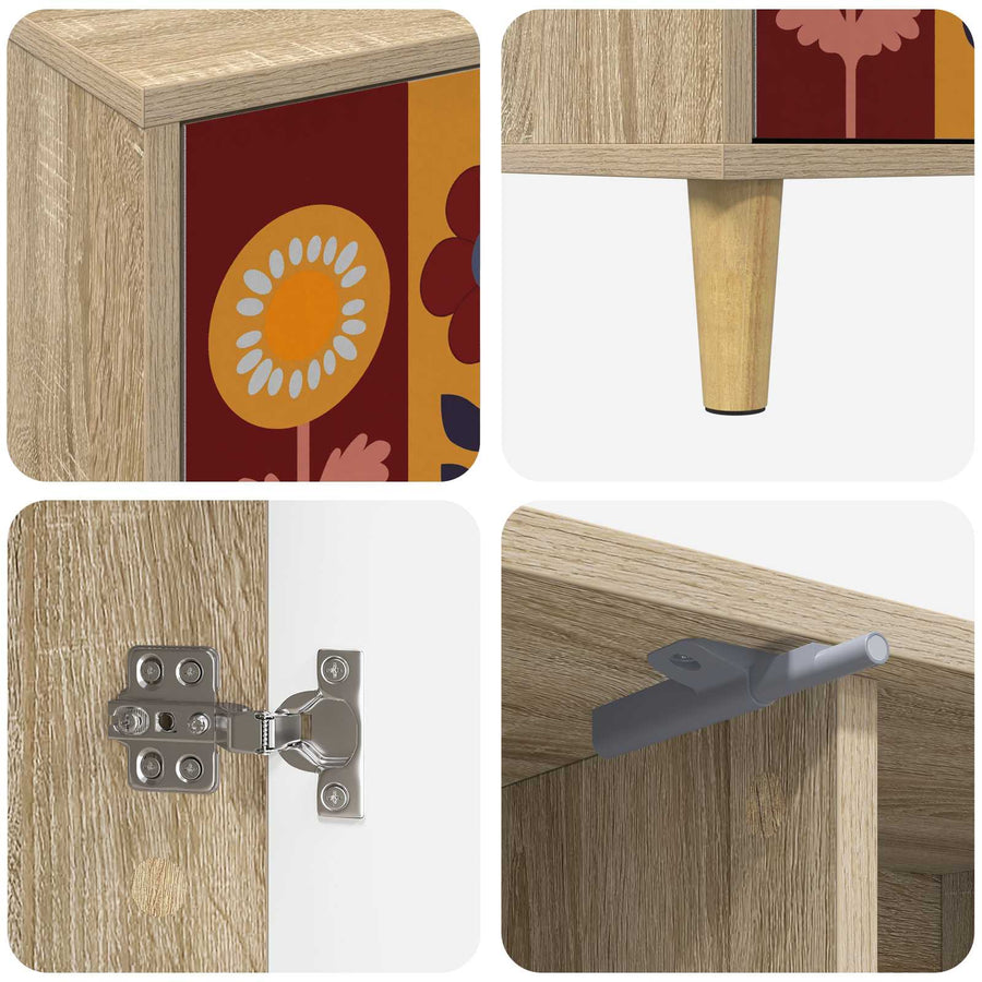 Tv-meubel ESSEN 102 x 33 x 50 cm Sonoma Bewerkt hout