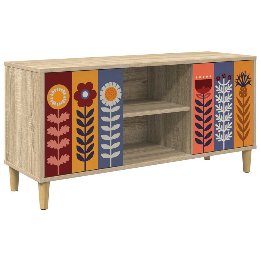 Tv-meubel ESSEN 102 x 33 x 50 cm Sonoma Bewerkt hout