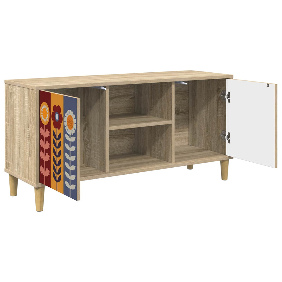 Tv-meubel ESSEN 102 x 33 x 50 cm Sonoma Bewerkt hout