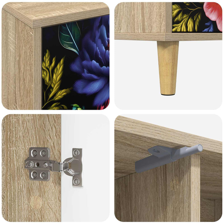 Tv-meubel KIEL 102 x 33 x 50 cm Sonoma Bewerkt hout
