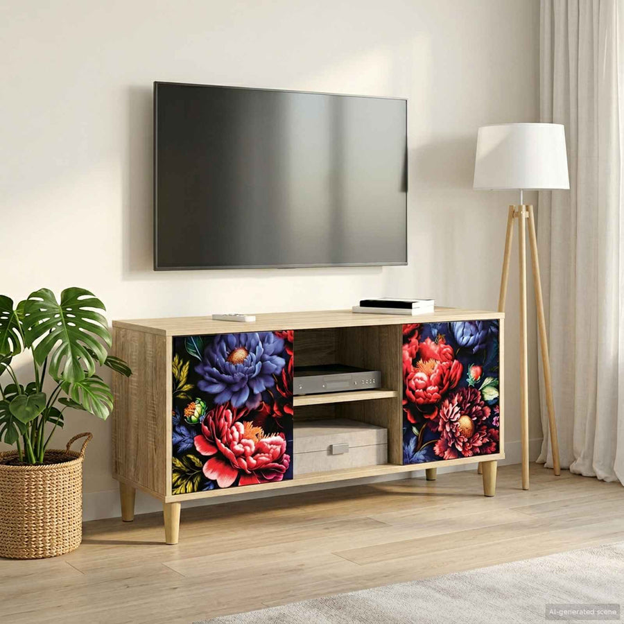 Tv-meubel KIEL 102 x 33 x 50 cm Sonoma Bewerkt hout