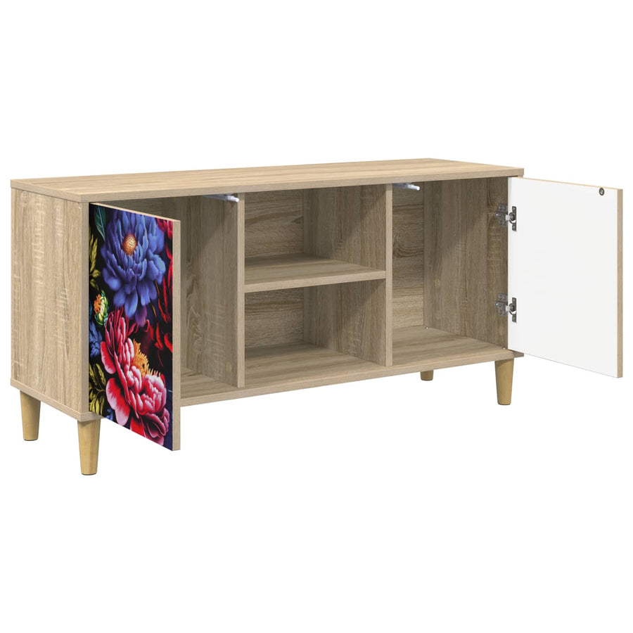 Tv-meubel KIEL 102 x 33 x 50 cm Sonoma Bewerkt hout