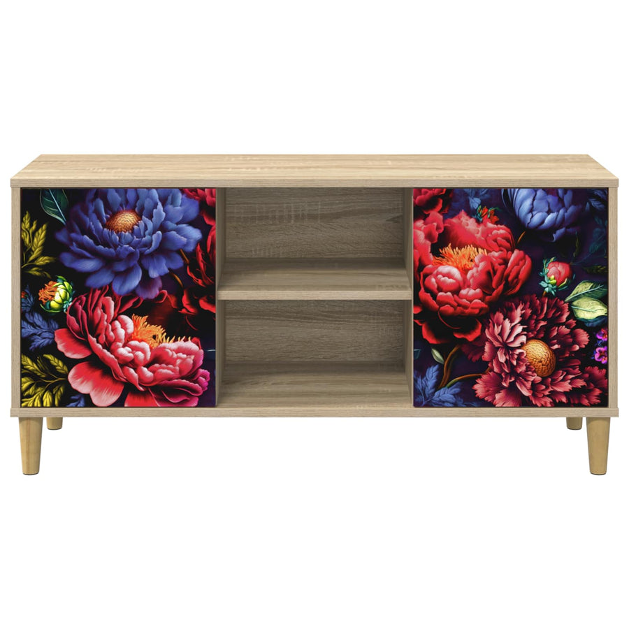 Tv-meubel KIEL 102 x 33 x 50 cm Sonoma Bewerkt hout