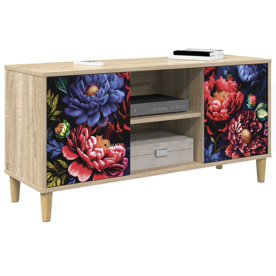 Tv-meubel KIEL 102 x 33 x 50 cm Sonoma Bewerkt hout