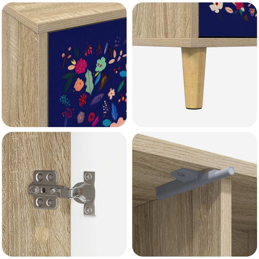 Tv-meubel MAINZ 102 x 33 x 50 cm Sonoma Bewerkt hout