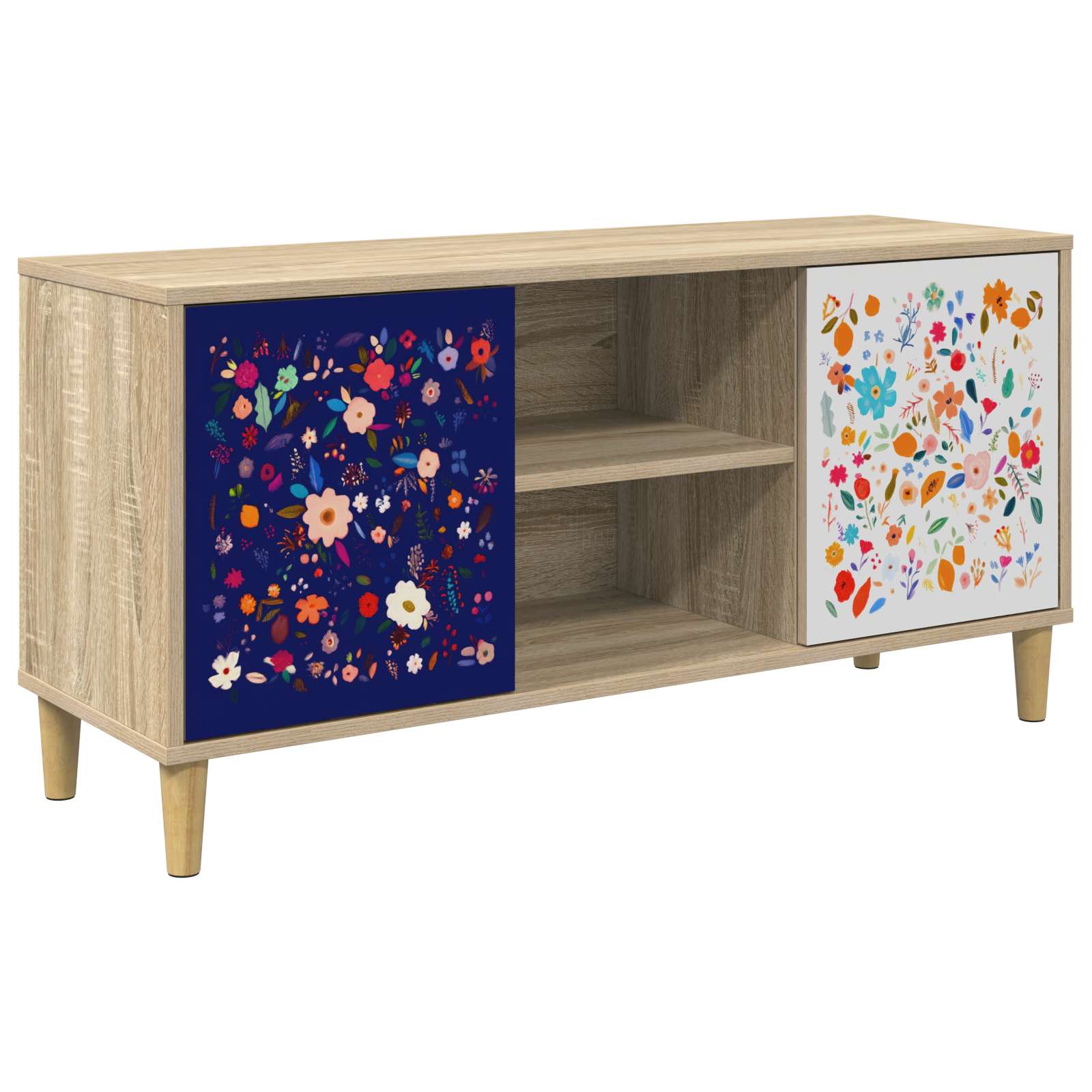 Tv-meubel MAINZ 102 x 33 x 50 cm Sonoma Bewerkt hout