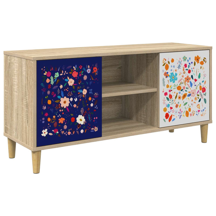 Tv-meubel MAINZ 102 x 33 x 50 cm Sonoma Bewerkt hout