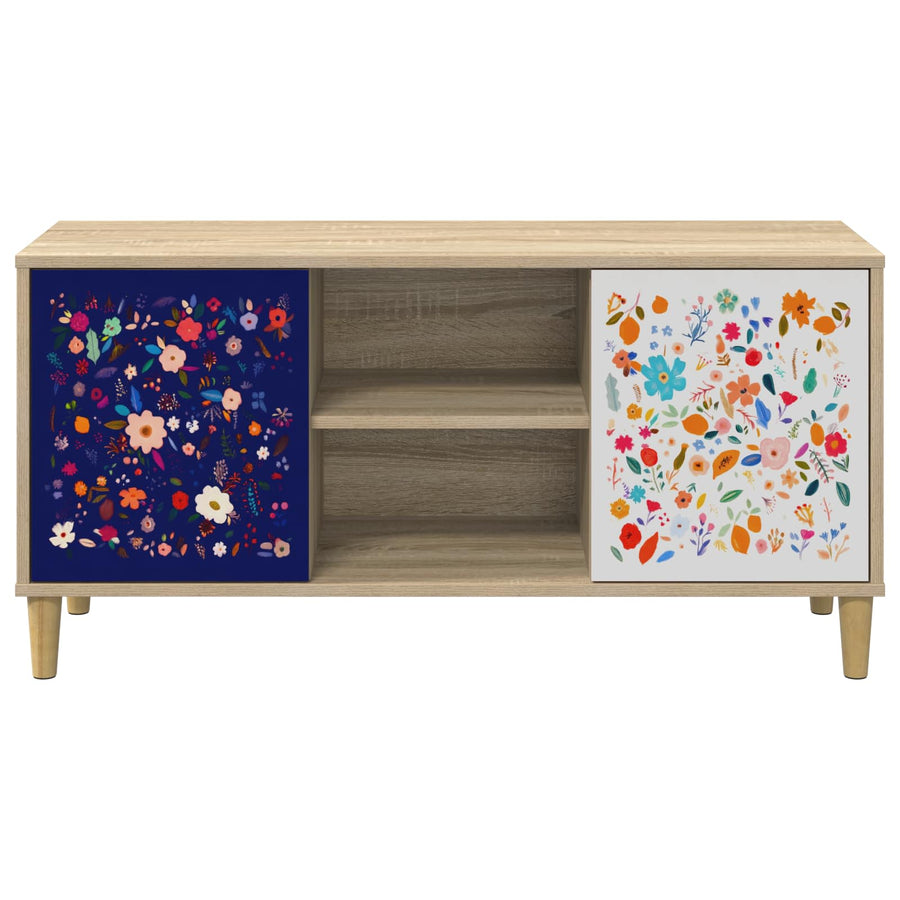 Tv-meubel MAINZ 102 x 33 x 50 cm Sonoma Bewerkt hout