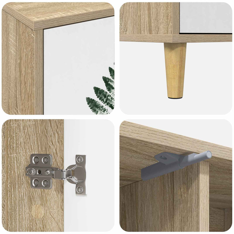Tv-meubel HANAU 102 x 33 x 50 cm Sonoma Bewerkt hout
