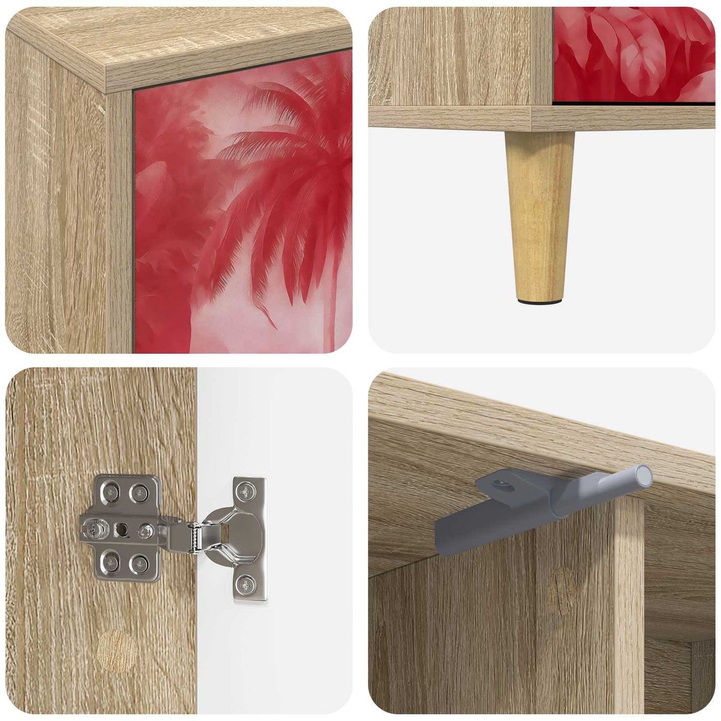 Tv-meubel AACHEN 102 x 33 x 50 cm Sonoma Bewerkt hout