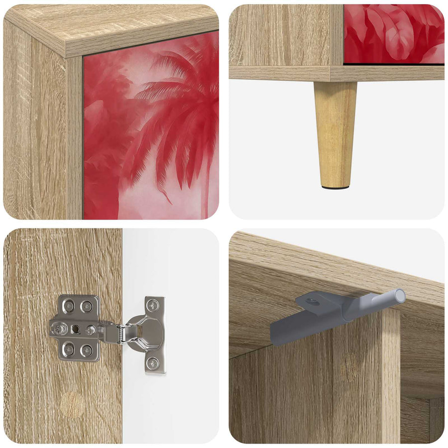 Tv-meubel AACHEN 102 x 33 x 50 cm Sonoma Bewerkt hout