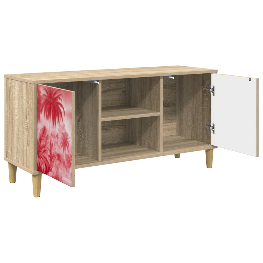Tv-meubel AACHEN 102 x 33 x 50 cm Sonoma Bewerkt hout