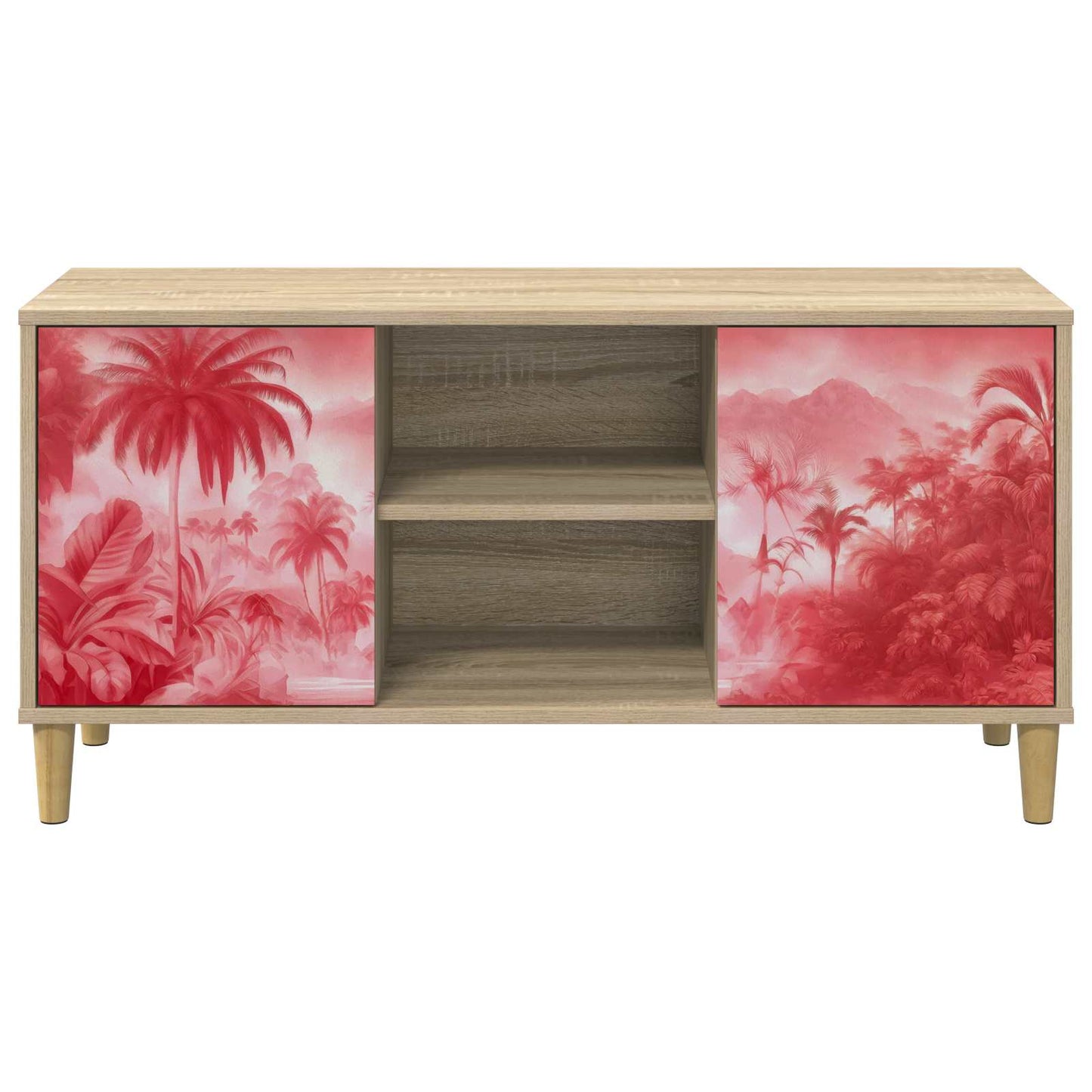 Tv-meubel AACHEN 102 x 33 x 50 cm Sonoma Bewerkt hout