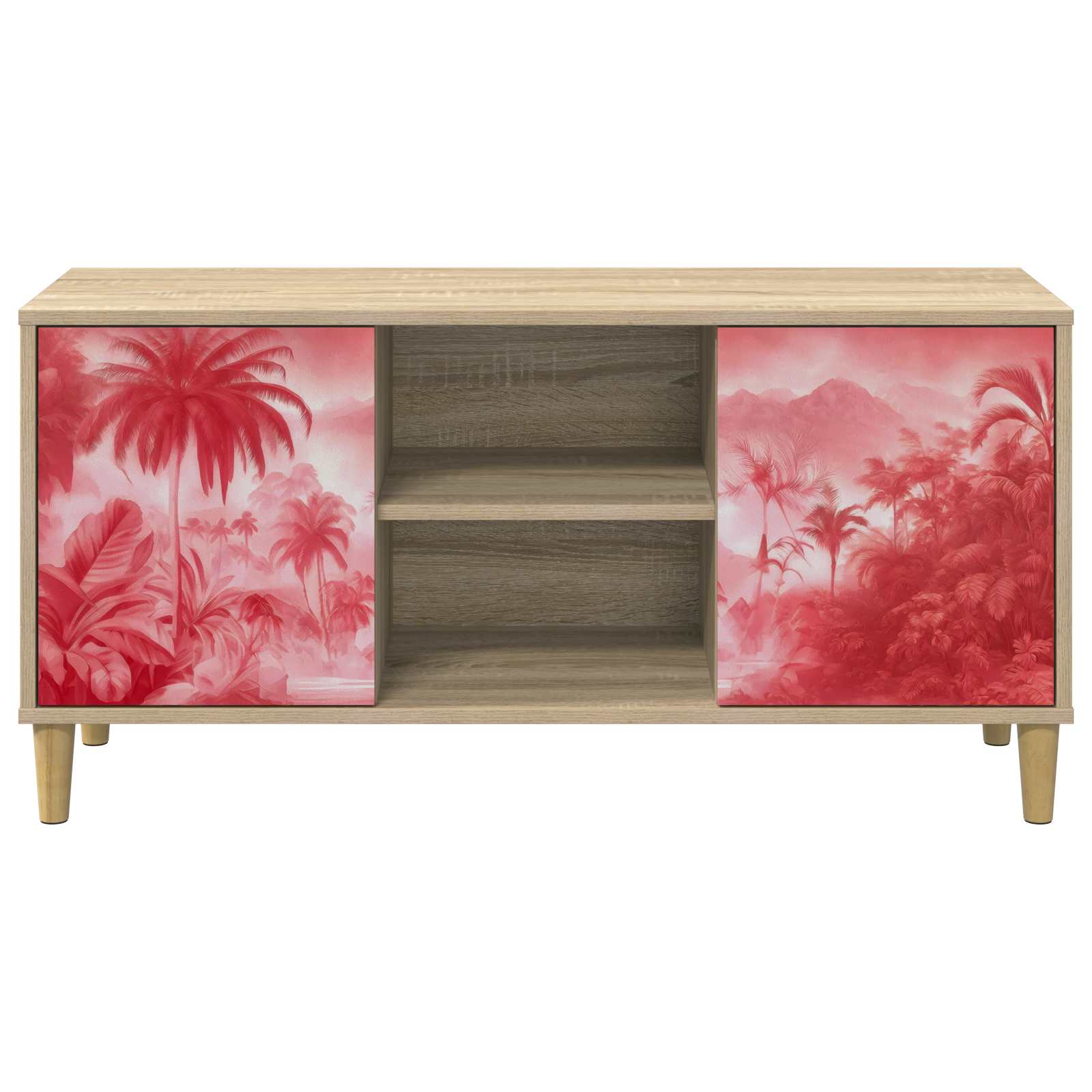 Tv-meubel AACHEN 102 x 33 x 50 cm Sonoma Bewerkt hout
