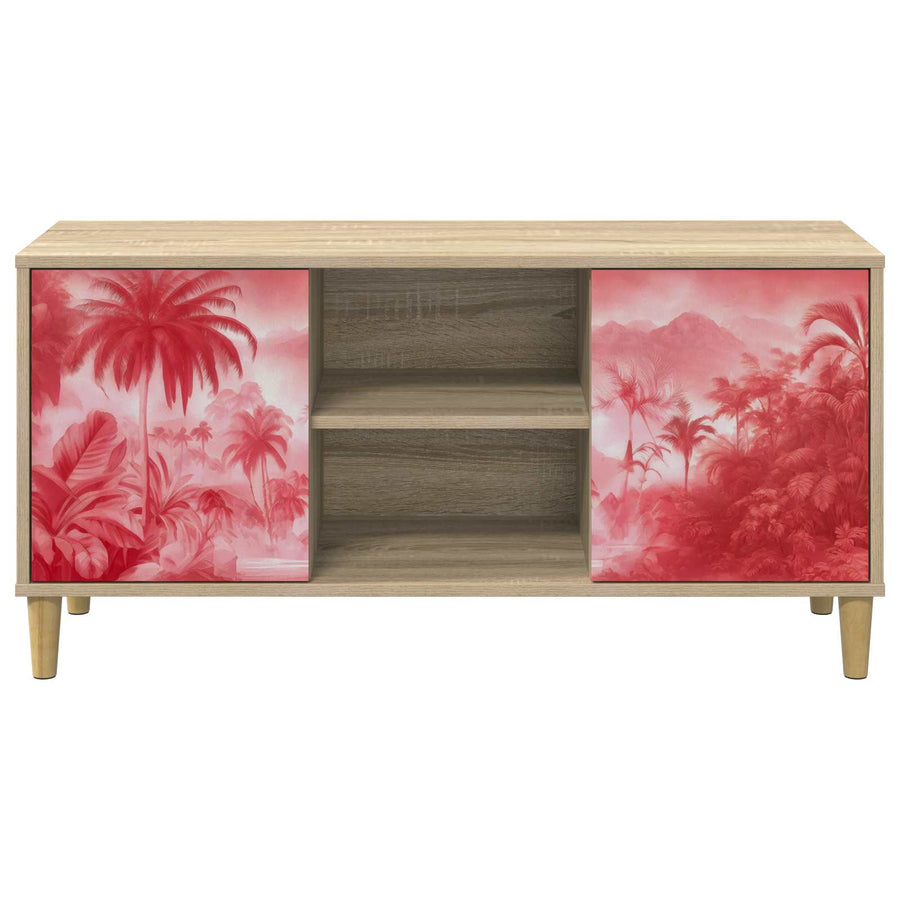 Tv-meubel AACHEN 102 x 33 x 50 cm Sonoma Bewerkt hout