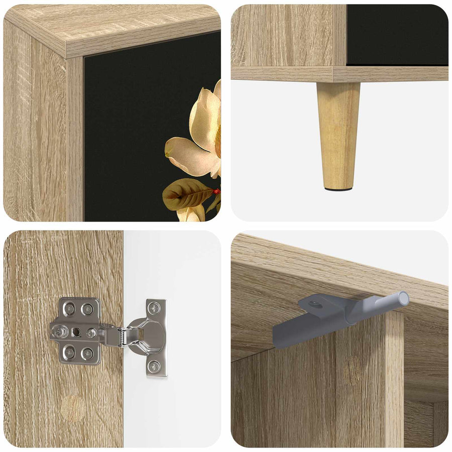 Tv-meubel BREMEN 102 x 33 x 50 cm Sonoma Bewerkt hout
