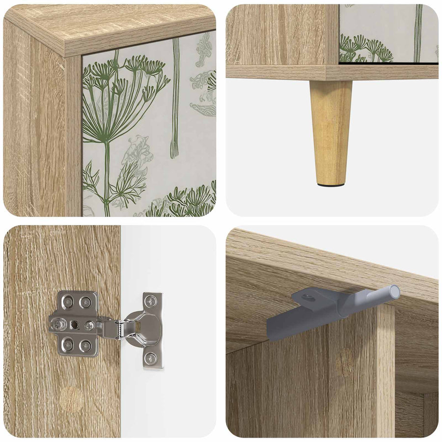 Tv-meubel GOTHA 102 x 33 x 50 cm Sonoma Bewerkt hout