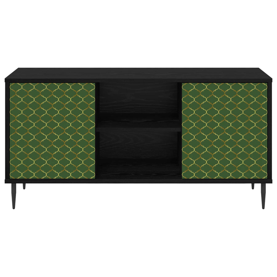 Tv-meubel GELEEN 102 x 33 x 51 cm Zwart eiken Bewerkt hout