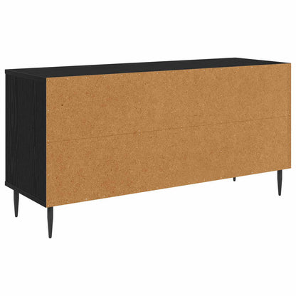 Tv-meubel RAALTE 102 x 33 x 51 cm Zwart eiken Bewerkt hout