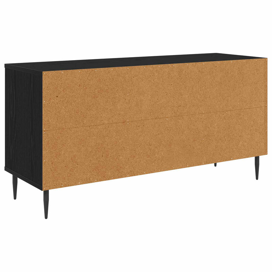 Tv-meubel RAALTE 102 x 33 x 51 cm Zwart eiken Bewerkt hout
