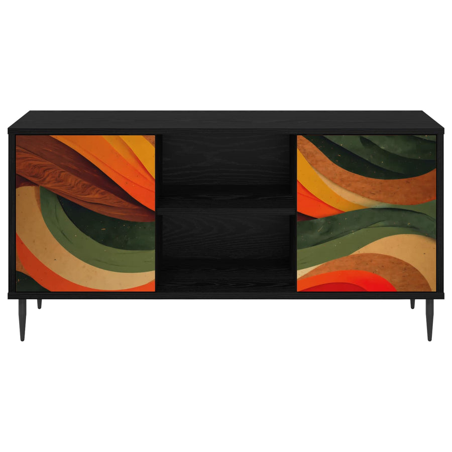 Tv-meubel BONN 102 x 33 x 51 cm Zwart eiken Bewerkt hout